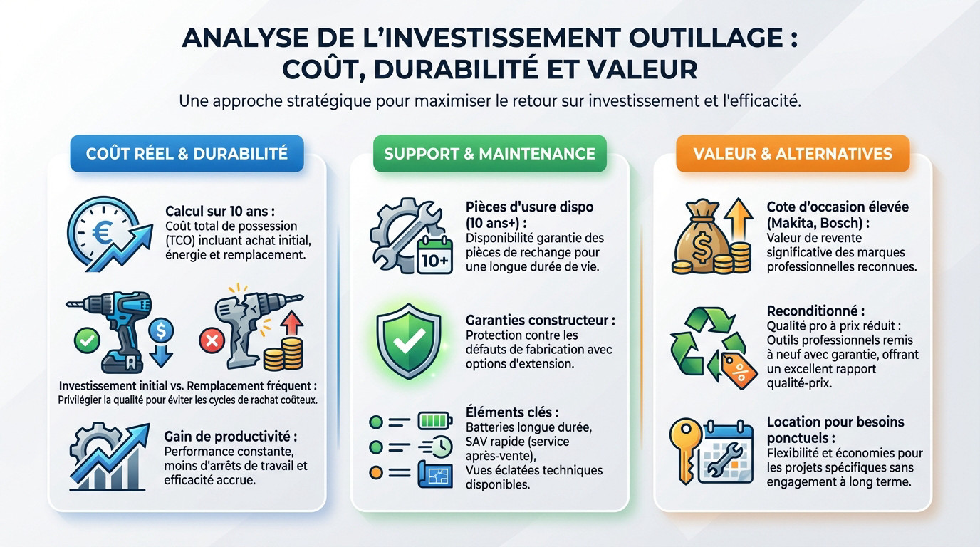 Analyse de la rentabilité et de la durabilité de l'outillage professionnel versus grand public