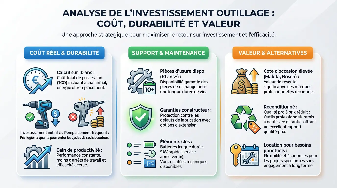 Analyse de la rentabilité et de la durabilité de l'outillage professionnel versus grand public