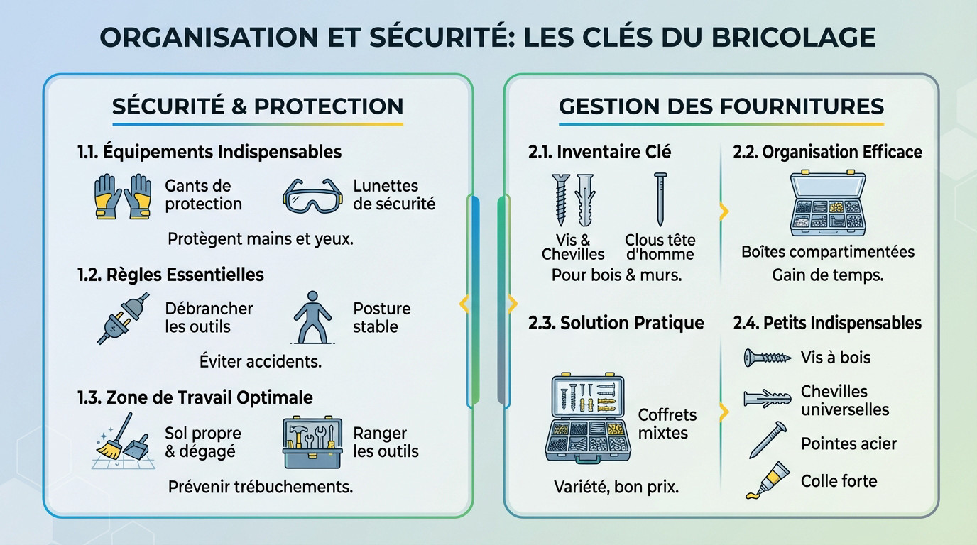 Équipements de protection individuelle et organisation des fournitures de bricolage