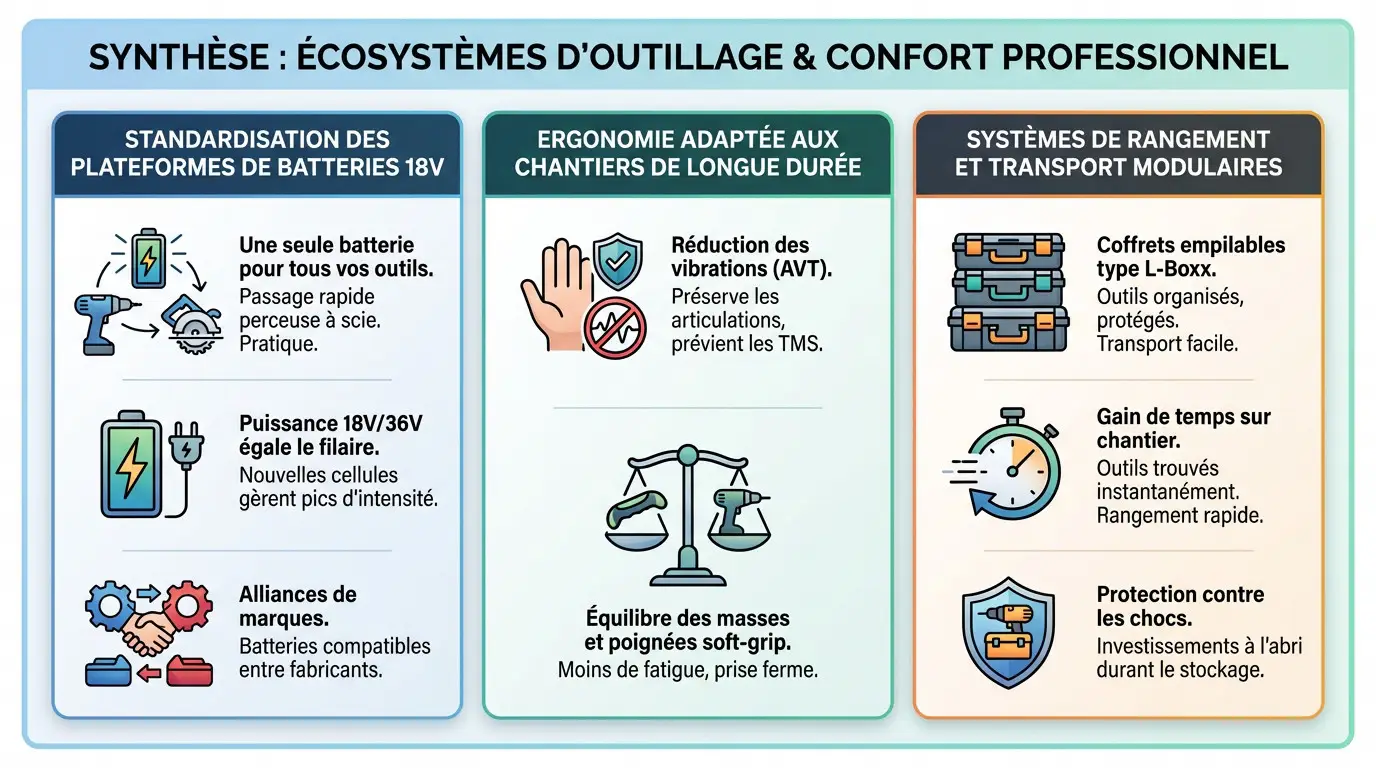 Synthèse des écosystèmes d'outillage professionnel et confort de travail