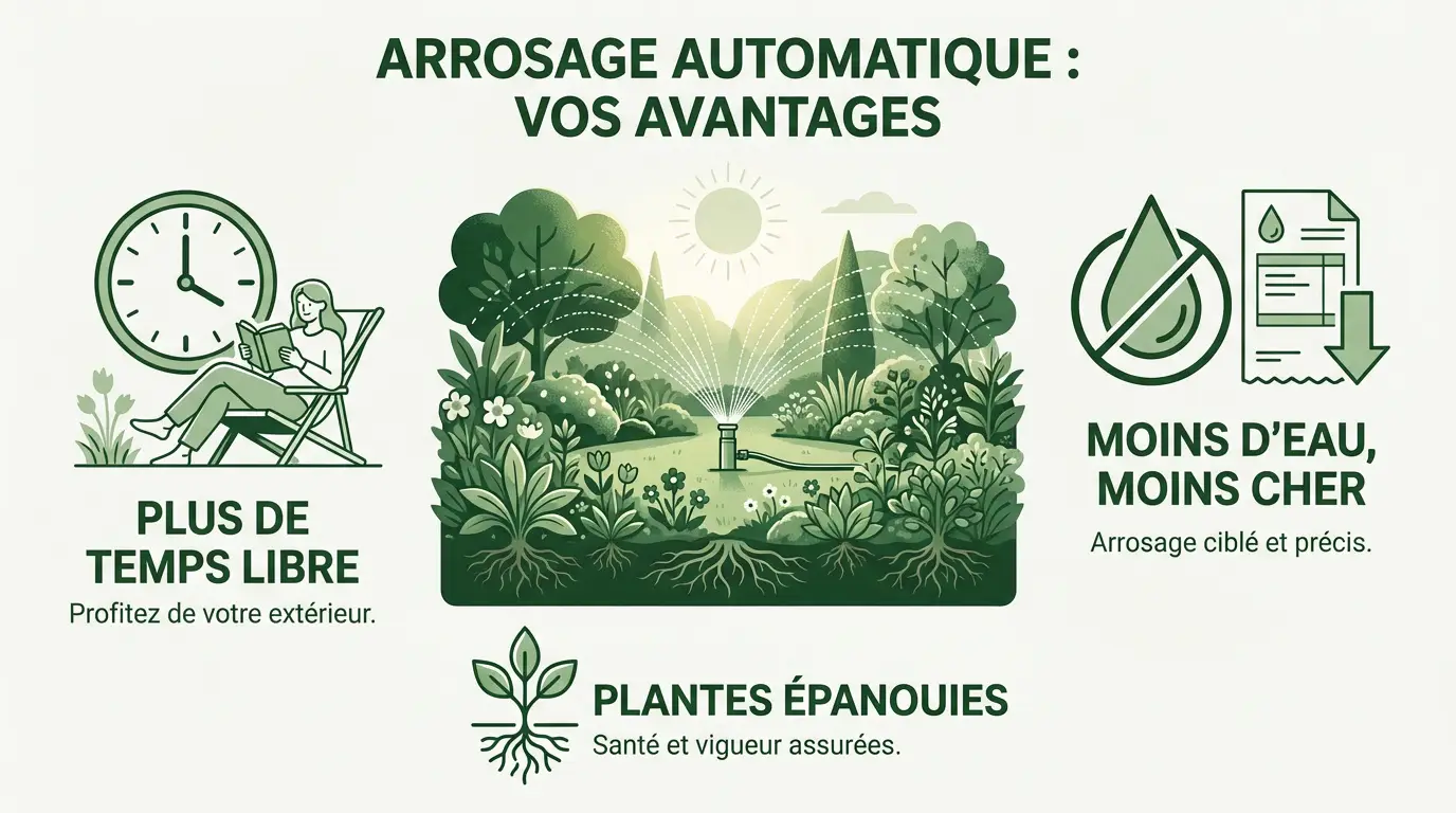 Système d'arrosage automatique pour un jardin économe en eau