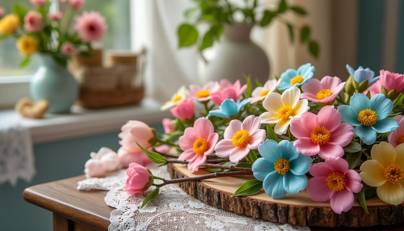 découvrez comment créer facilement des fleurs printanières colorées avec de la cire de bougie grâce à ce diy original et ludique, parfait pour décorer votre intérieur.