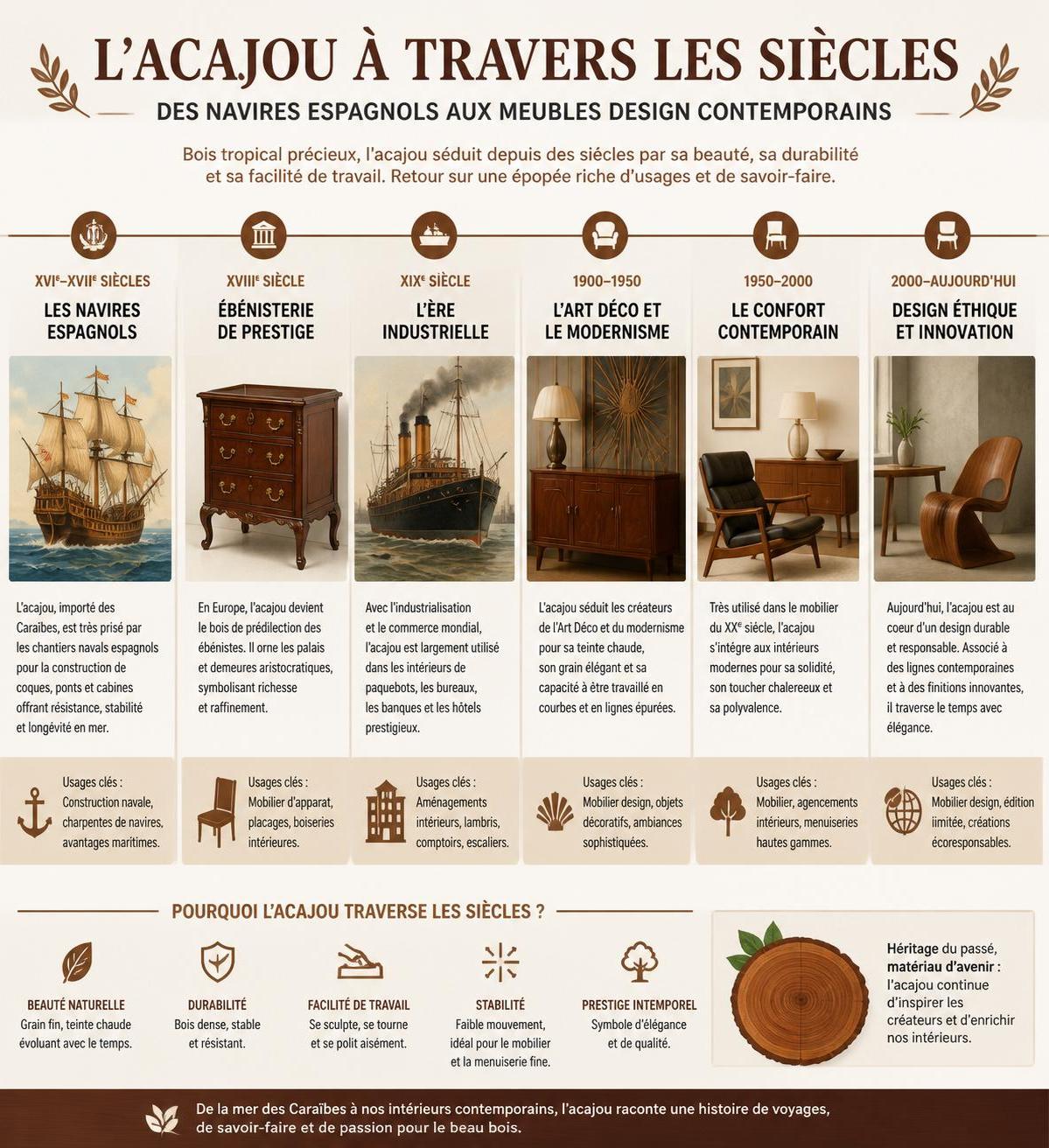 découvrez les propriétés, les utilisations et les techniques de travail de l'acajou, un bois noble apprécié pour sa durabilité et son esthétique raffinée.