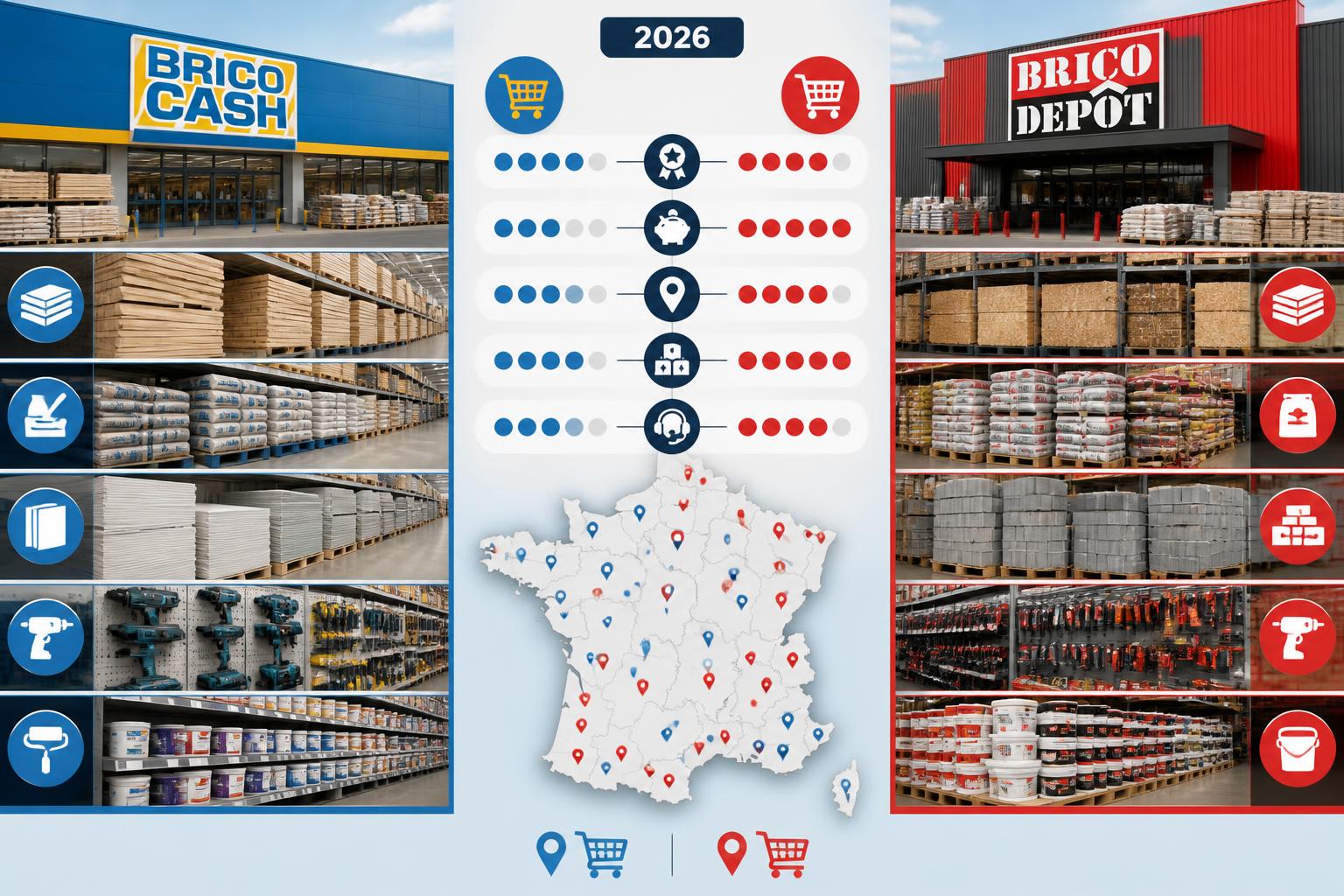 comparez brico cash et brico dépôt pour choisir le meilleur magasin de matériaux en 2026. découvrez leurs offres, prix et services pour vos projets de bricolage.