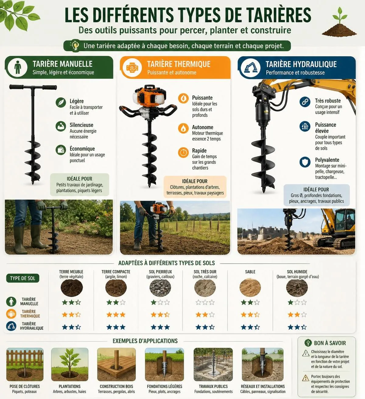 découvrez notre guide pratique pour bien choisir votre tarière et réussir tous vos travaux avec efficacité et précision.
