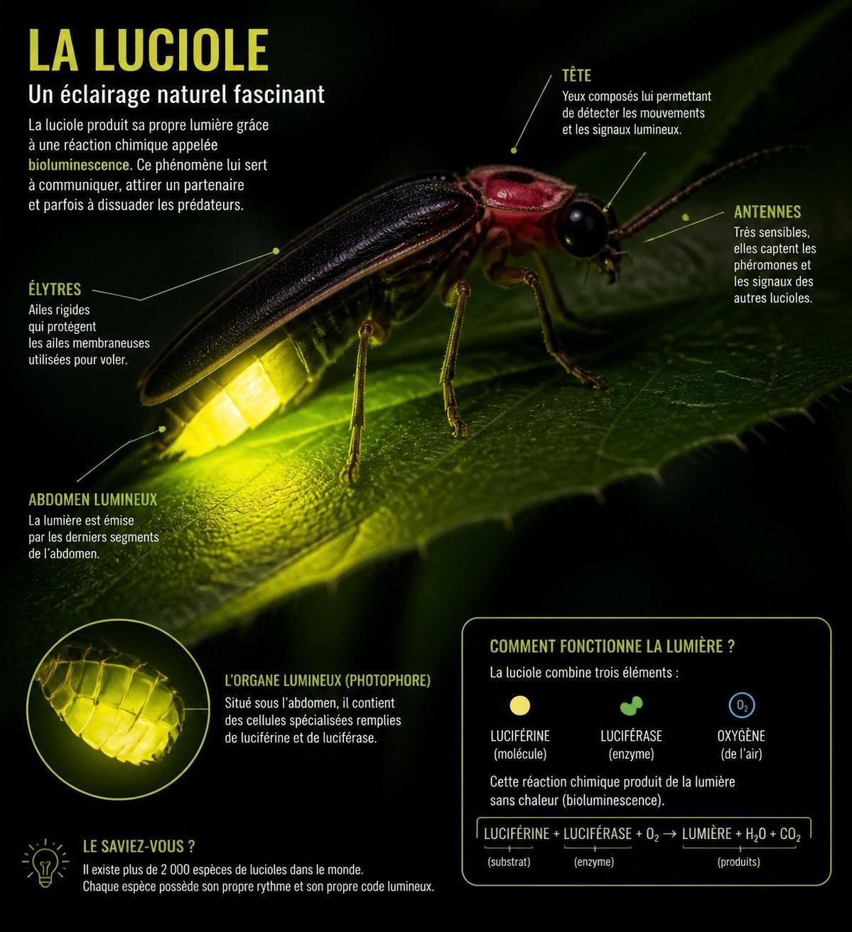 découvrez les secrets fascinants de la lumière naturelle de la luciole, son mécanisme unique et son rôle captivant dans la nature.