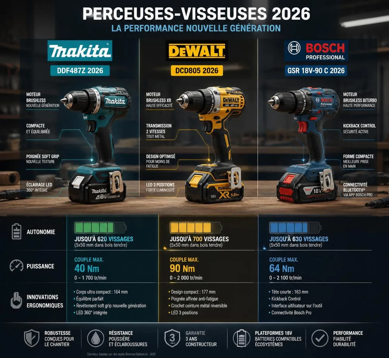 découvrez notre comparatif 2026 des meilleures perceuses-visseuses pour bien choisir votre outil. guide d'achat complet pour allier performance, qualité et prix.