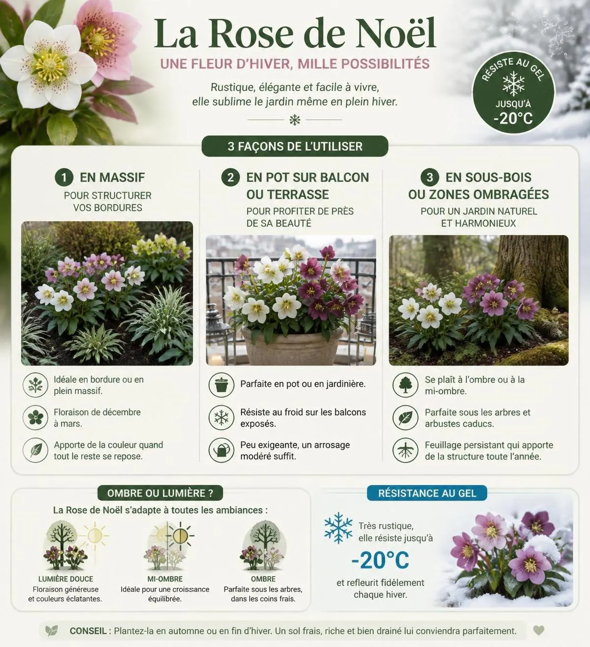 découvrez notre guide complet sur la rose de noël : conseils pour planter, entretenir et savourer ces magnifiques fleurs hivernales dans votre jardin.
