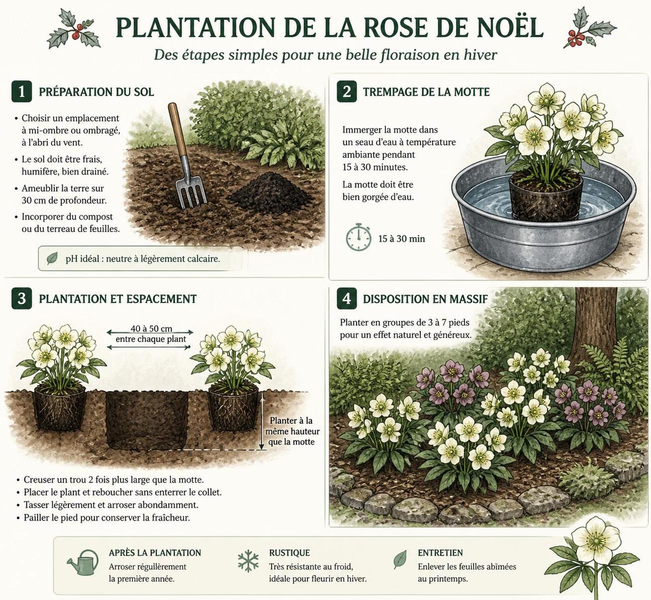 découvrez notre guide complet pour planter, entretenir et profiter de la rose de noël, une fleur hivernale qui illumine votre jardin pendant la saison froide.