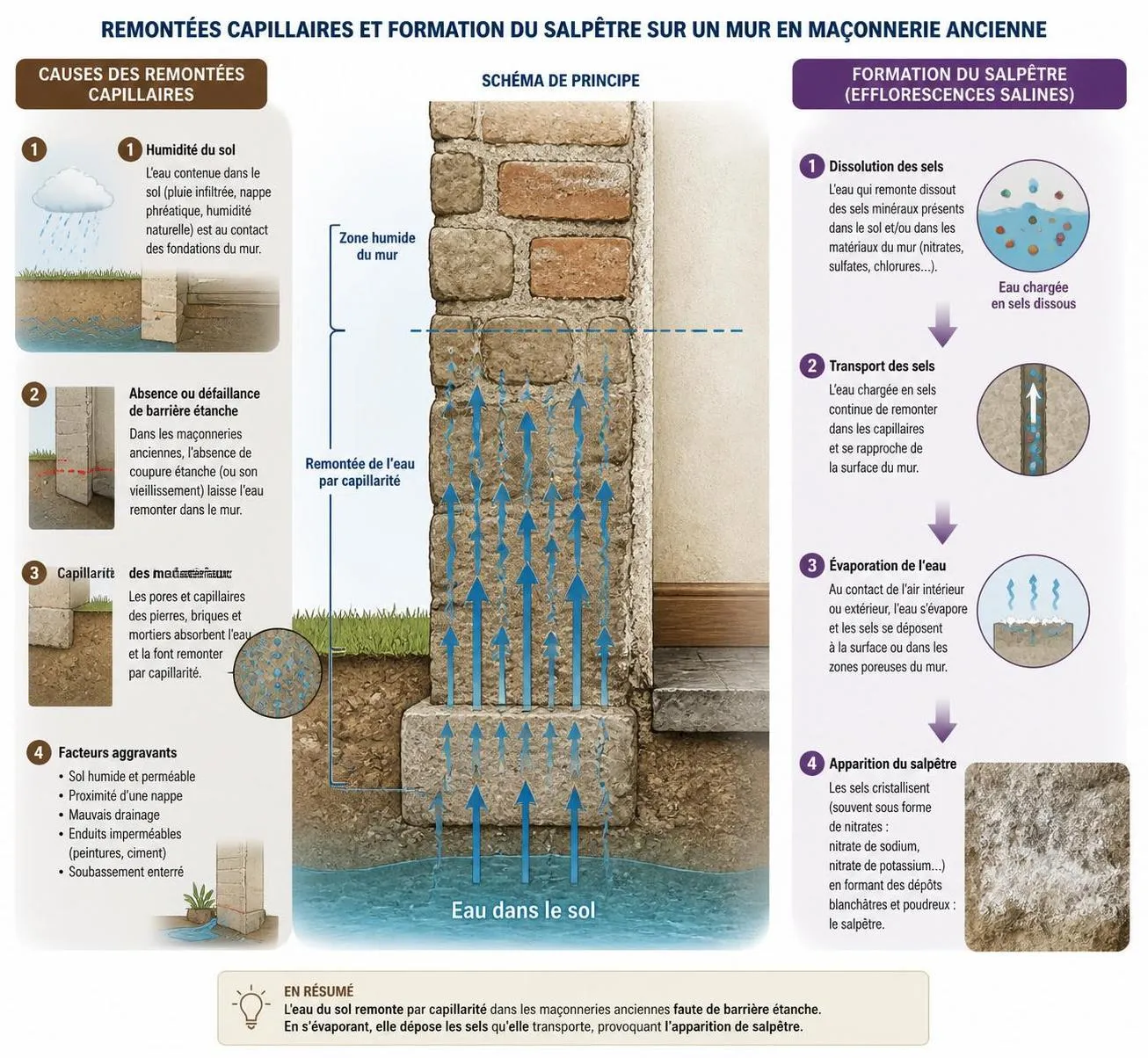 découvrez comment identifier et traiter le salpêtre sur les murs, prévenir l'humidité, et adopter des solutions durables pour préserver la santé de votre habitation.