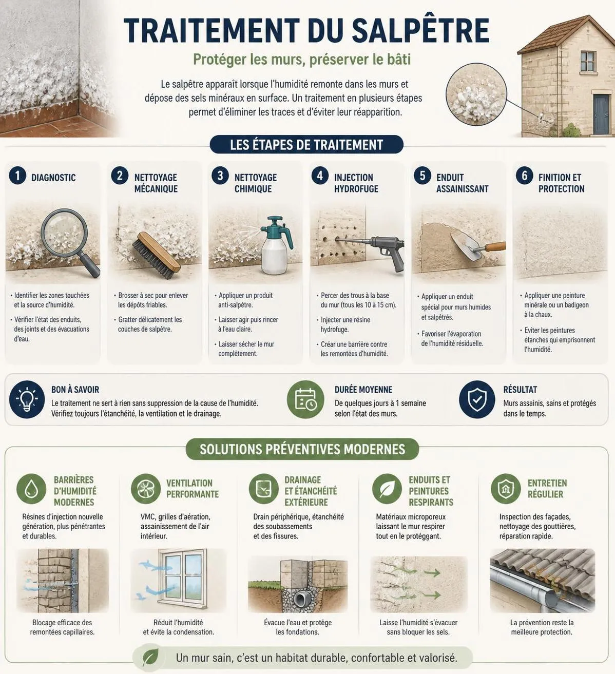 découvrez comment identifier et traiter le salpêtre sur vos murs, comprendre les causes d'humidité et adopter des solutions durables pour préserver la santé et l'intégrité de votre habitat.