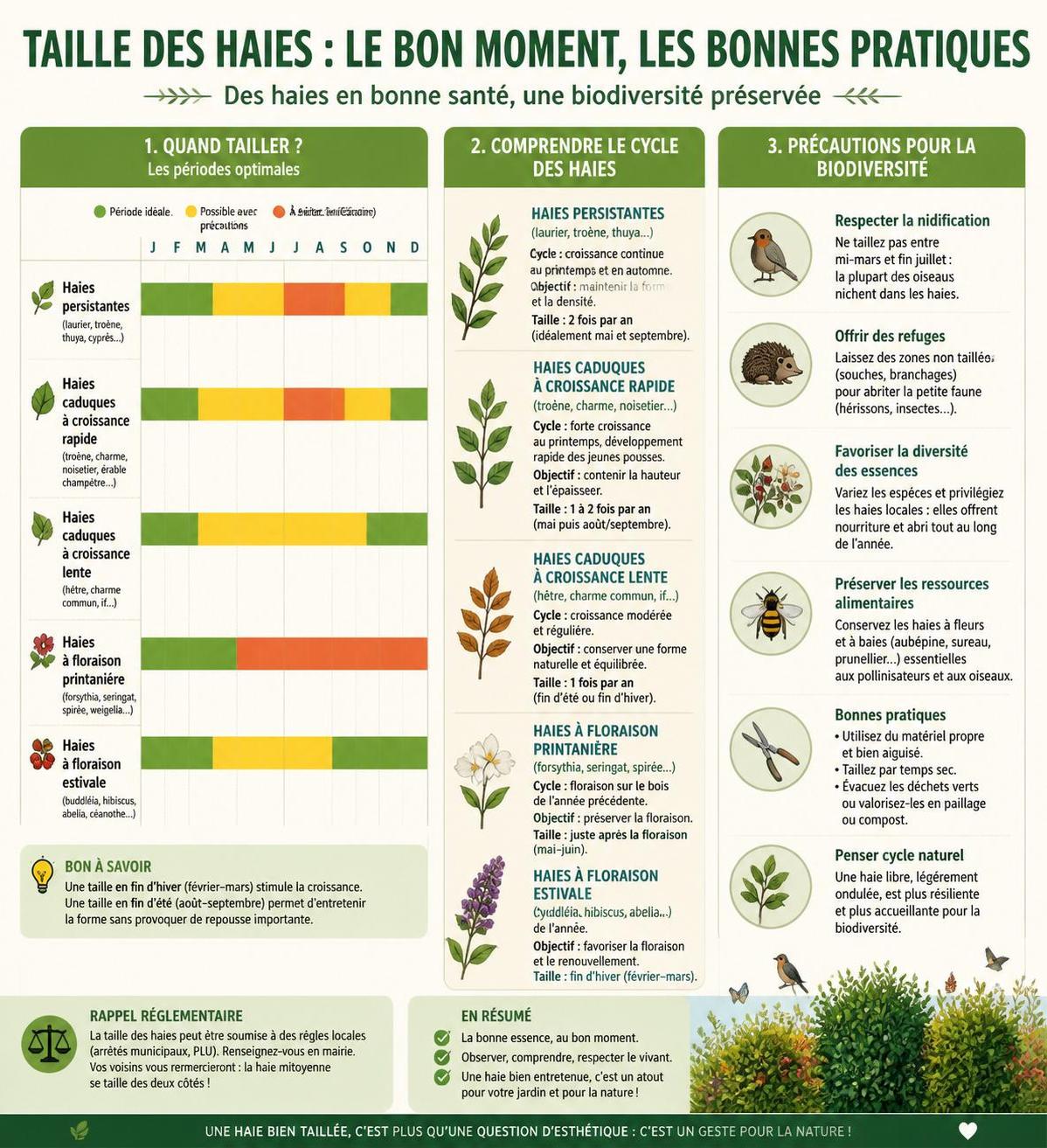 découvrez quand et comment tailler vos haies selon leurs espèces pour un jardin esthétique et en bonne santé. guide pratique et conseils d'entretien adaptés.