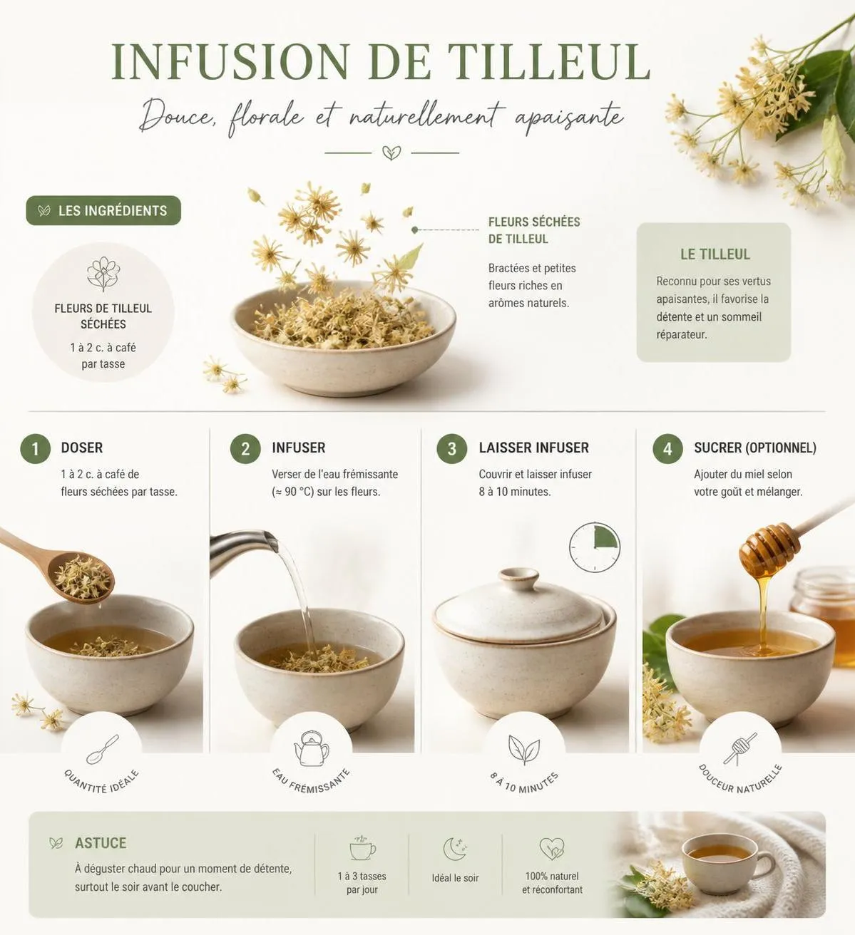 découvrez les bienfaits thérapeutiques du tilleul, des recettes d'infusions savoureuses et des astuces pratiques pour sa culture facile et réussie.