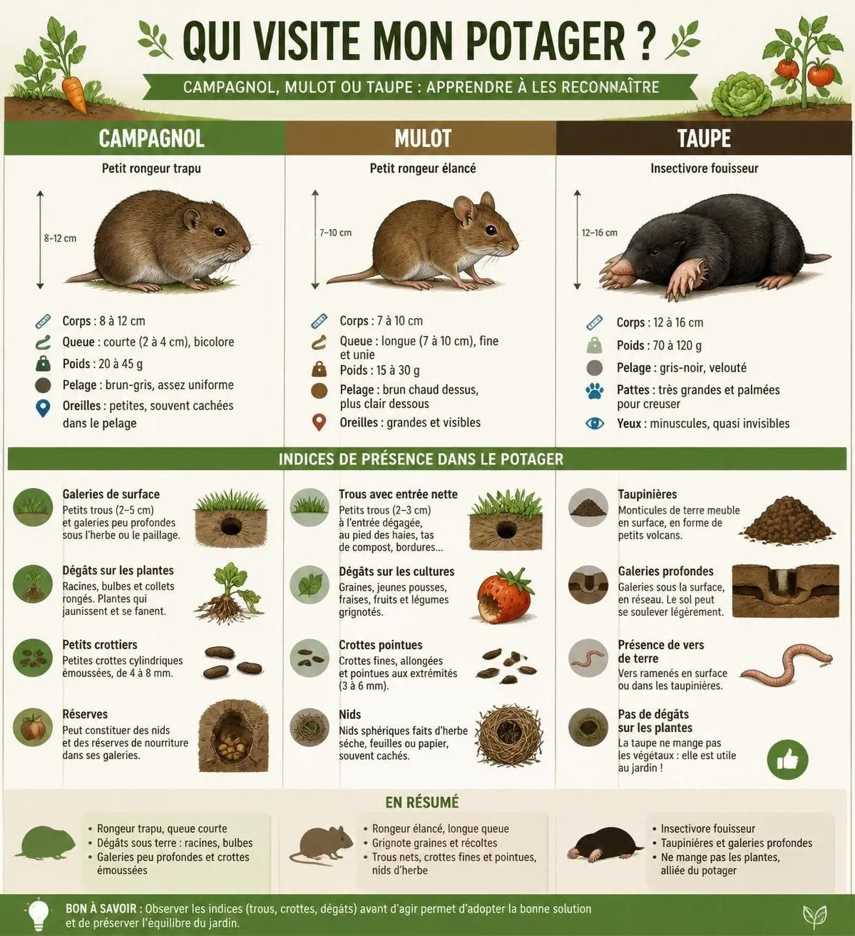 découvrez comment identifier les dégâts causés par les campagnols dans votre jardin et apprenez les méthodes efficaces pour les éliminer durablement.