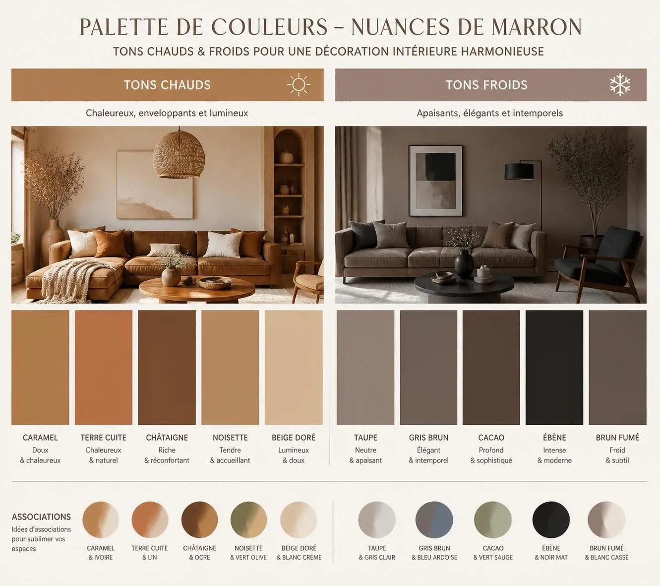 découvrez comment créer la couleur marron parfaite grâce à nos conseils de mélanges de peinture et trouvez des idées d'associations déco pour embellir votre intérieur.