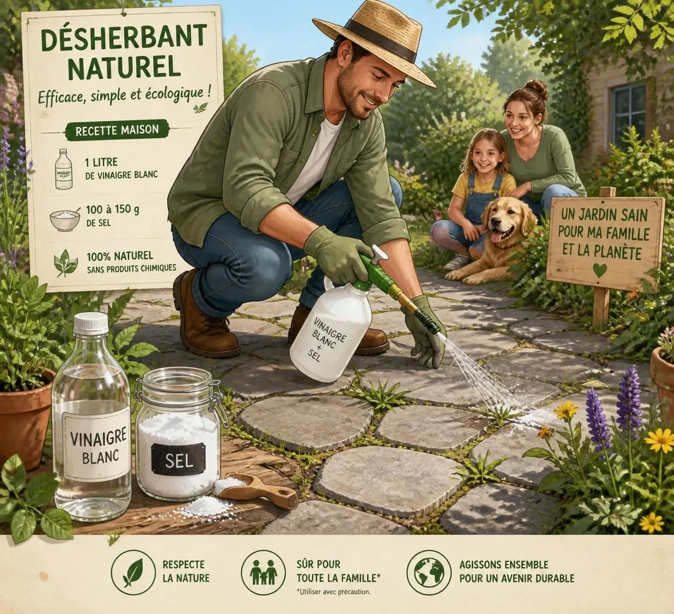découvrez 7 recettes maison de désherbants naturels efficaces pour un jardin sain, sans mauvaises herbes, en utilisant des ingrédients simples et écologiques.