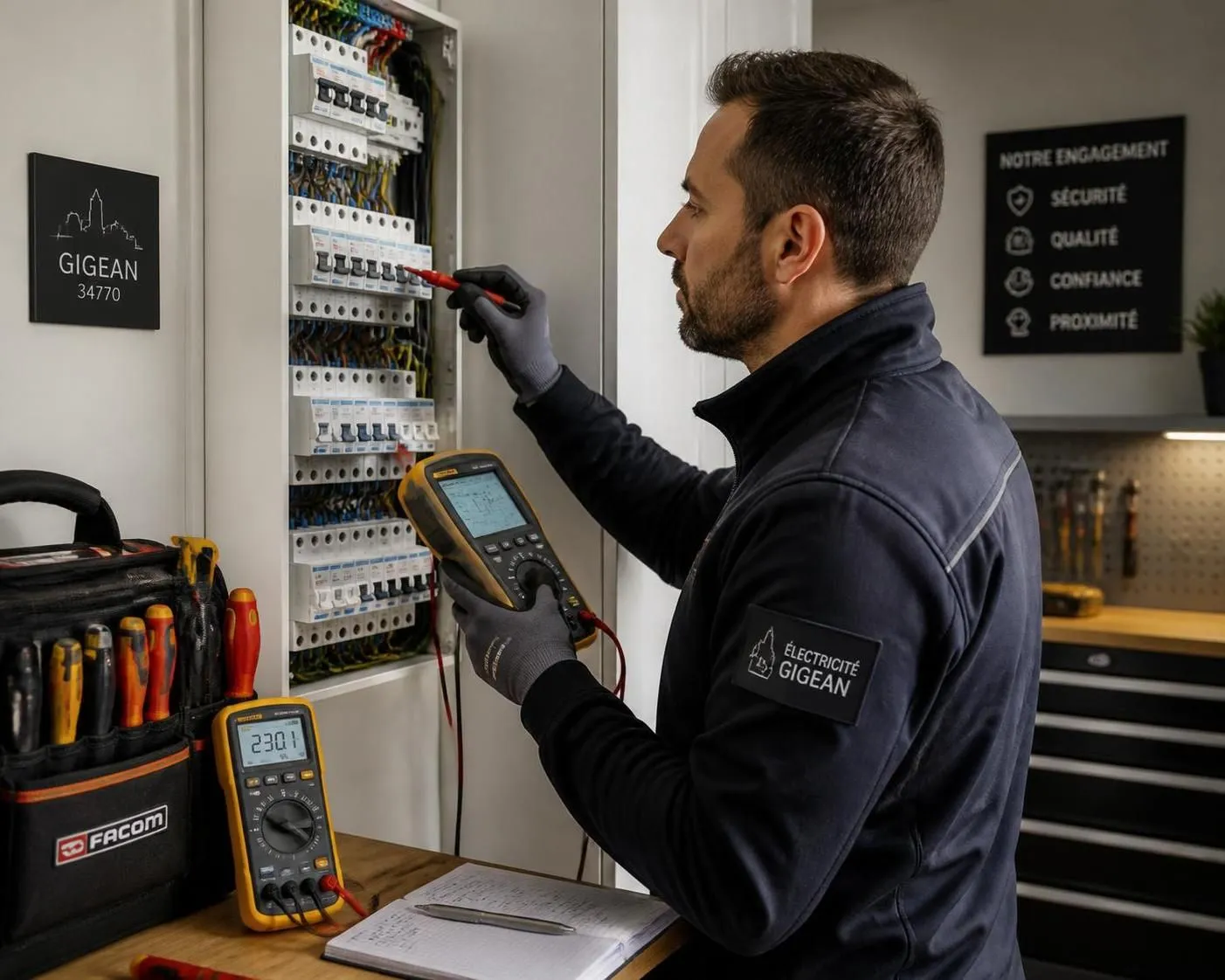 elecsan, électricien général à gigean, vous propose des services fiables et professionnels en électricité. contactez-nous pour tous vos besoins électriques.