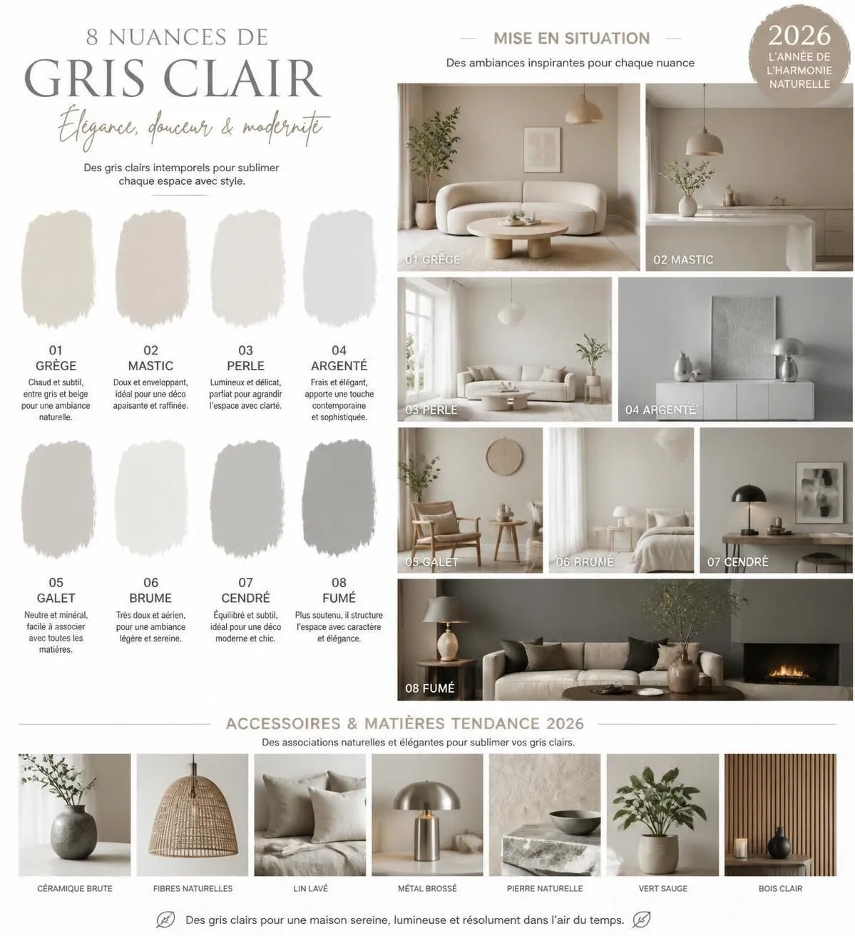 découvrez les nuances tendance de la peinture gris clair en 2026 et apprenez à les associer parfaitement pour une décoration moderne et élégante.