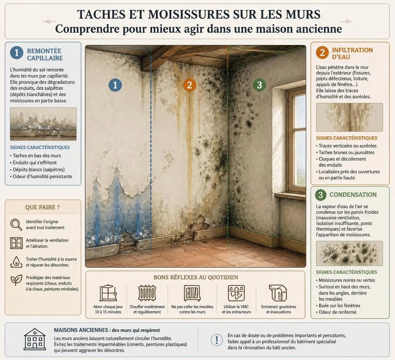 découvrez comment diagnostiquer l'humidité dans les murs, comprendre ses causes et adopter des traitements durables pour protéger votre habitation en tant que propriétaire.