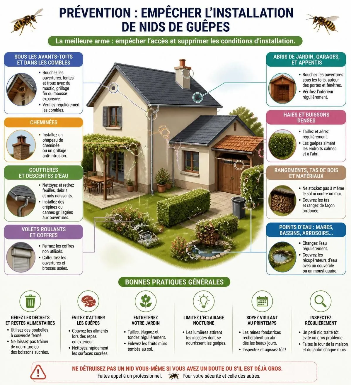 dĂ©couvrez comment identifier un nid de guĂȘpes et les mĂ©thodes sĂ©curisĂ©es pour s'en dĂ©barrasser efficacement, afin de protĂ©ger votre maison et votre famille.