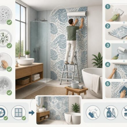 Papier peint salle de bain : choisir un modèle résistant et le poser sans erreur découvrez comment choisir un papier peint résistant pour votre salle de bain et apprenez à le poser facilement sans commettre d'erreurs grâce à nos conseils pratiques.