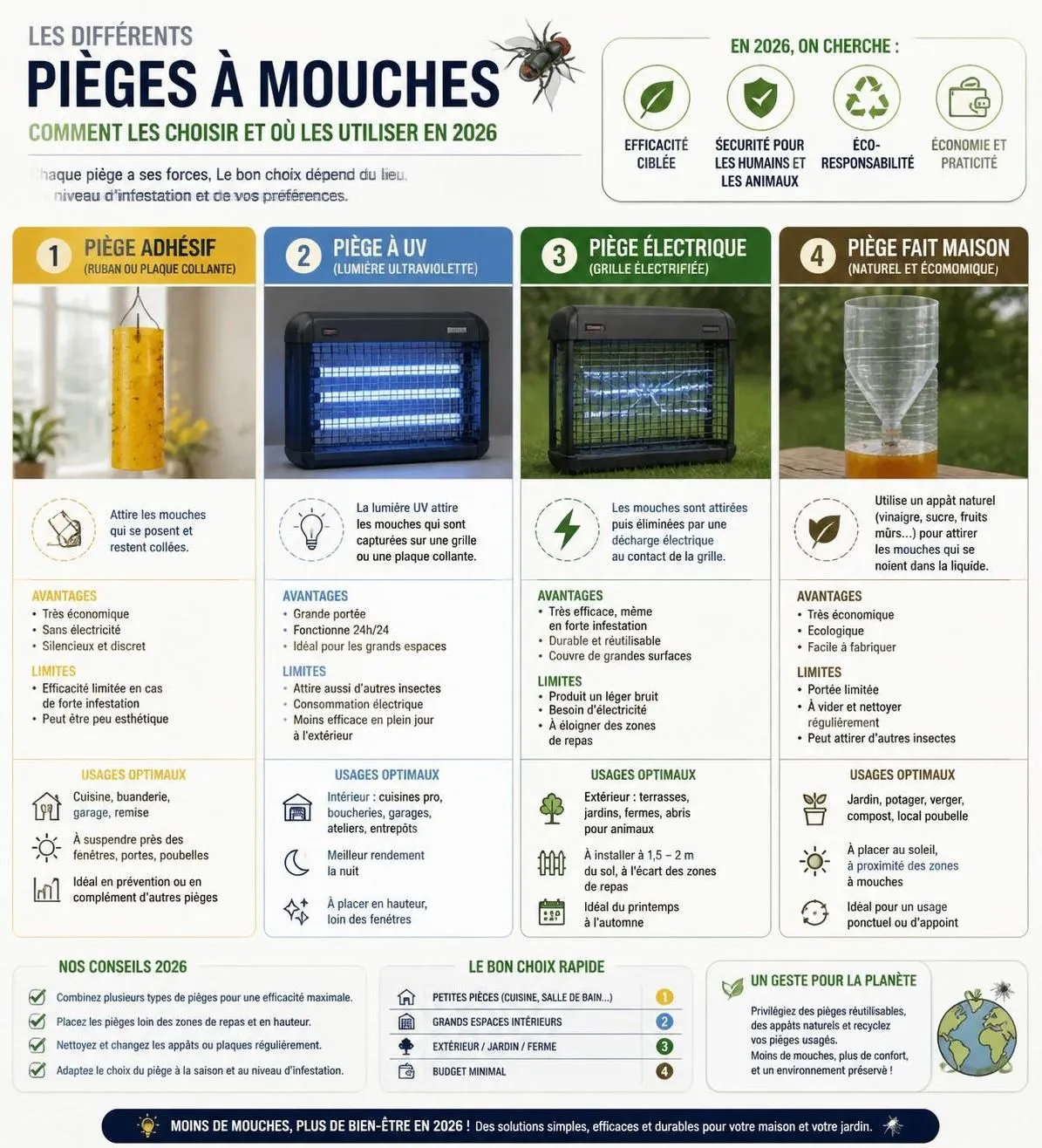 découvrez notre comparatif des meilleurs pièges à mouches adaptés à la maison et à l'extérieur pour une protection efficace et durable contre les insectes.