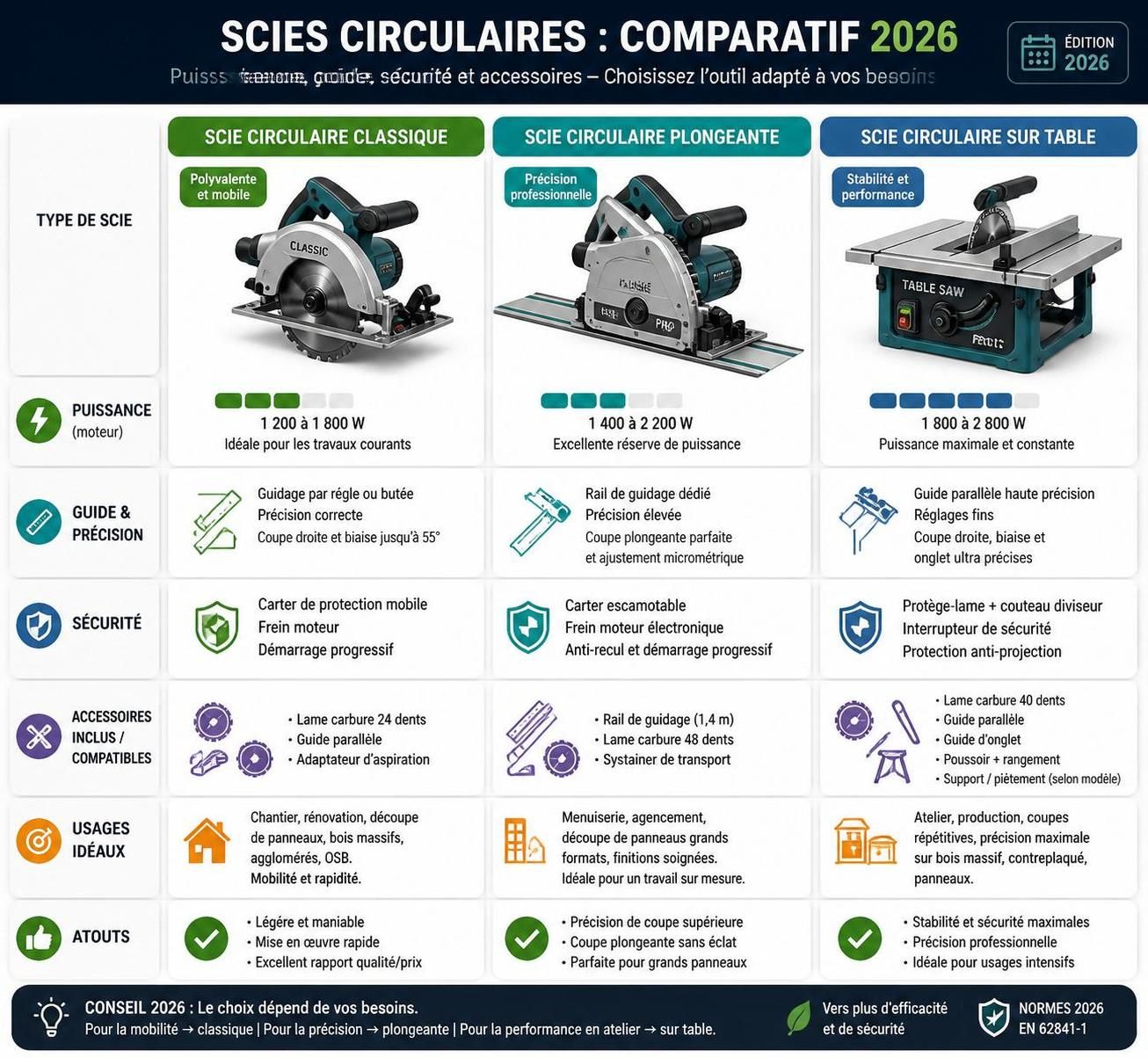 découvrez notre guide comparatif 2026 des scies circulaires pour particuliers, pour choisir l'outil idéal adapté à vos besoins et réaliser vos projets de bricolage en toute simplicité.