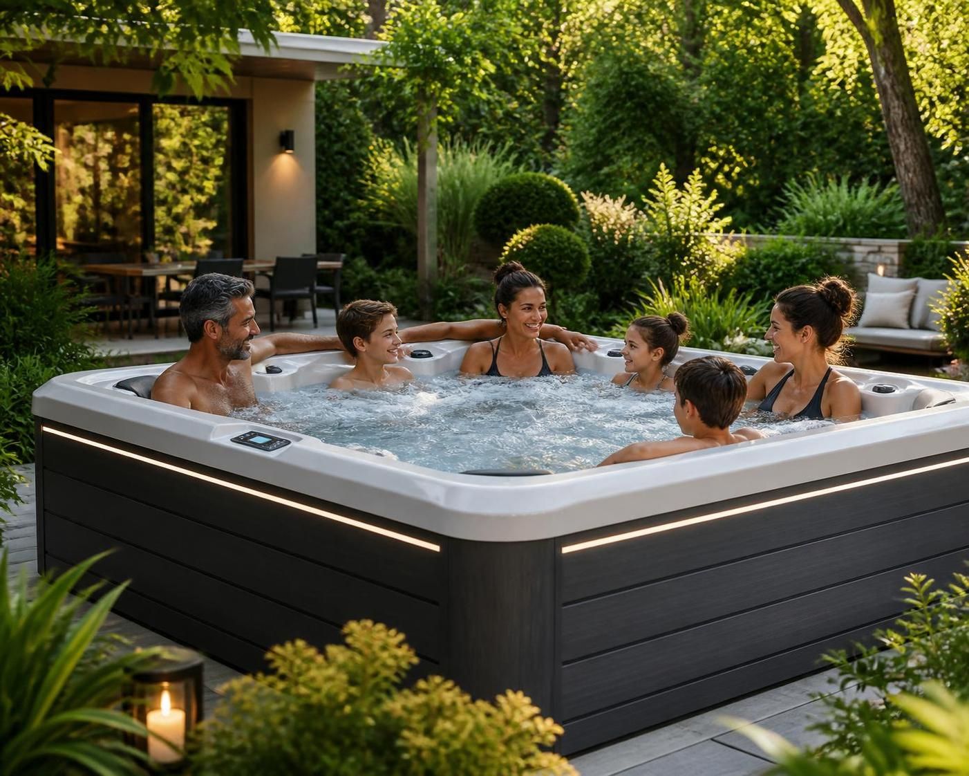 découvrez notre spa 6 places, idéal pour rassembler toute la famille dans un cadre de confort et de détente. profitez de moments inoubliables grâce à un espace convivial et apaisant.