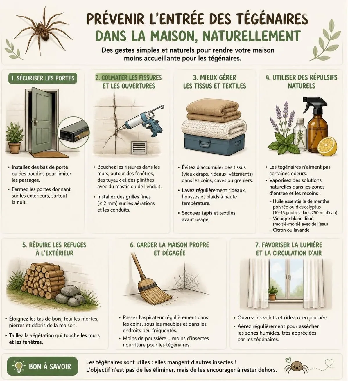 découvrez comment reconnaître la tégénaire, cette grande araignée souvent impressionnante, et apprenez des astuces simples pour cohabiter avec elle sereinement et sans stress.