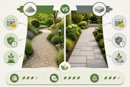 découvrez les avantages, le coût et la durabilité du gravier et des dalles pour aménager une allée de jardin esthétique et résistante.