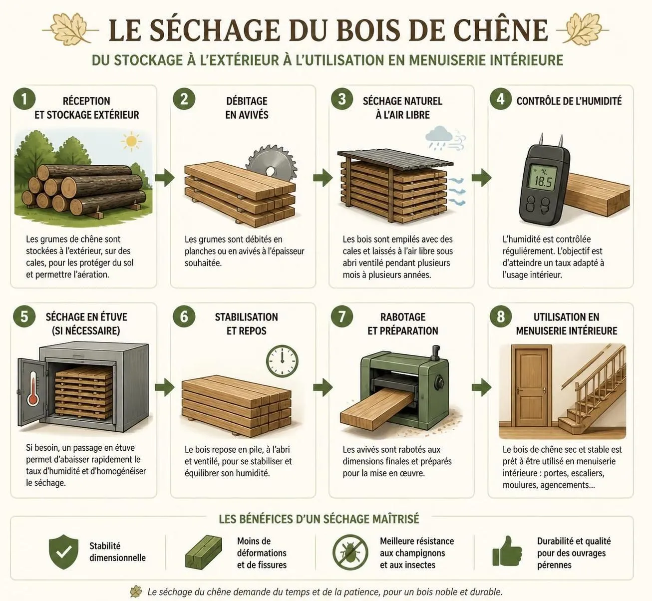 découvrez tout ce qu'il faut savoir sur le chêne en menuiserie : caractéristiques, avantages, et conseils d'utilisation pour vos projets.