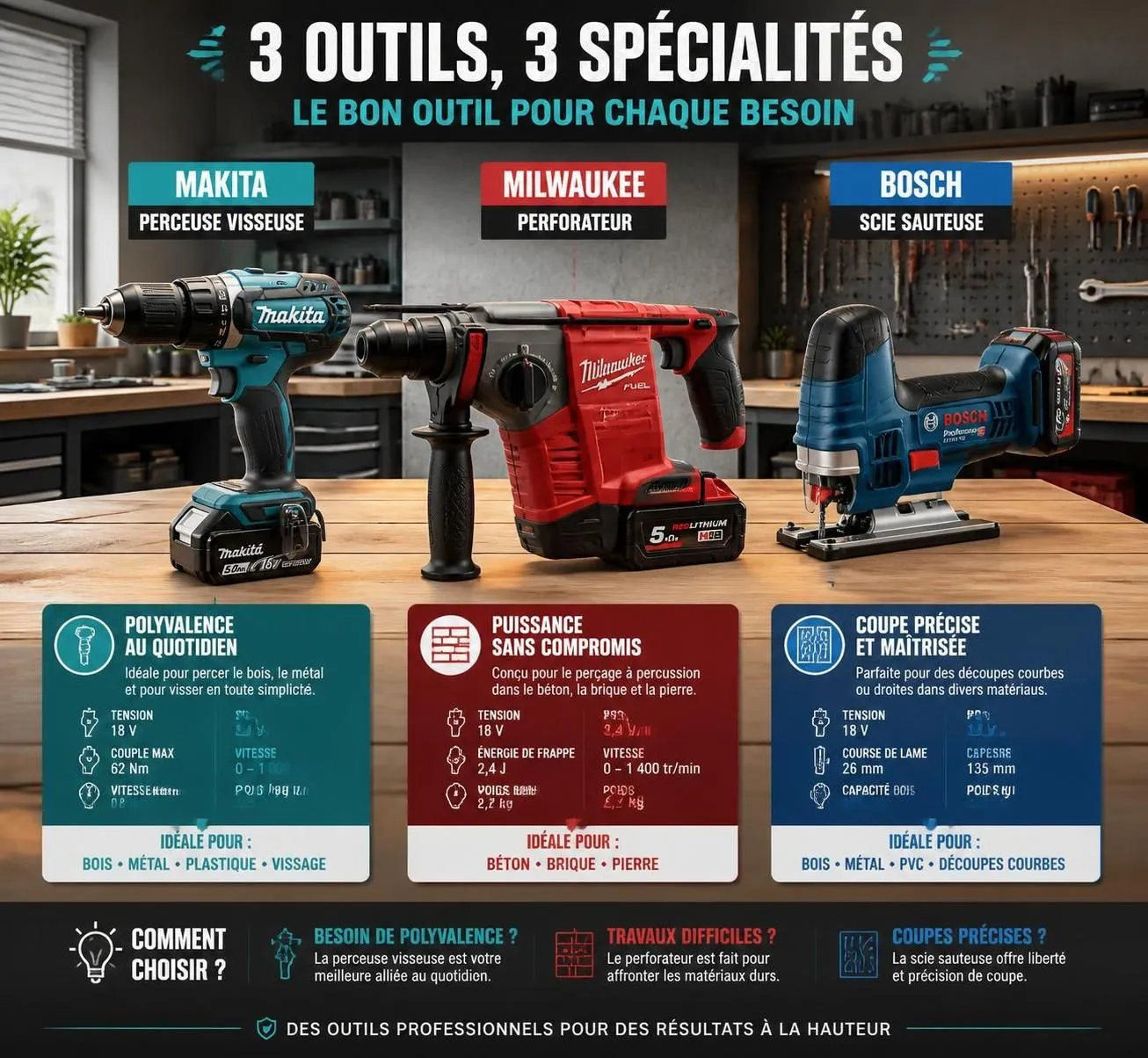 découvrez quel fabricant d'outillage électroportatif choisir entre makita, milwaukee et bosch, en comparant leurs performances, innovations et qualité.