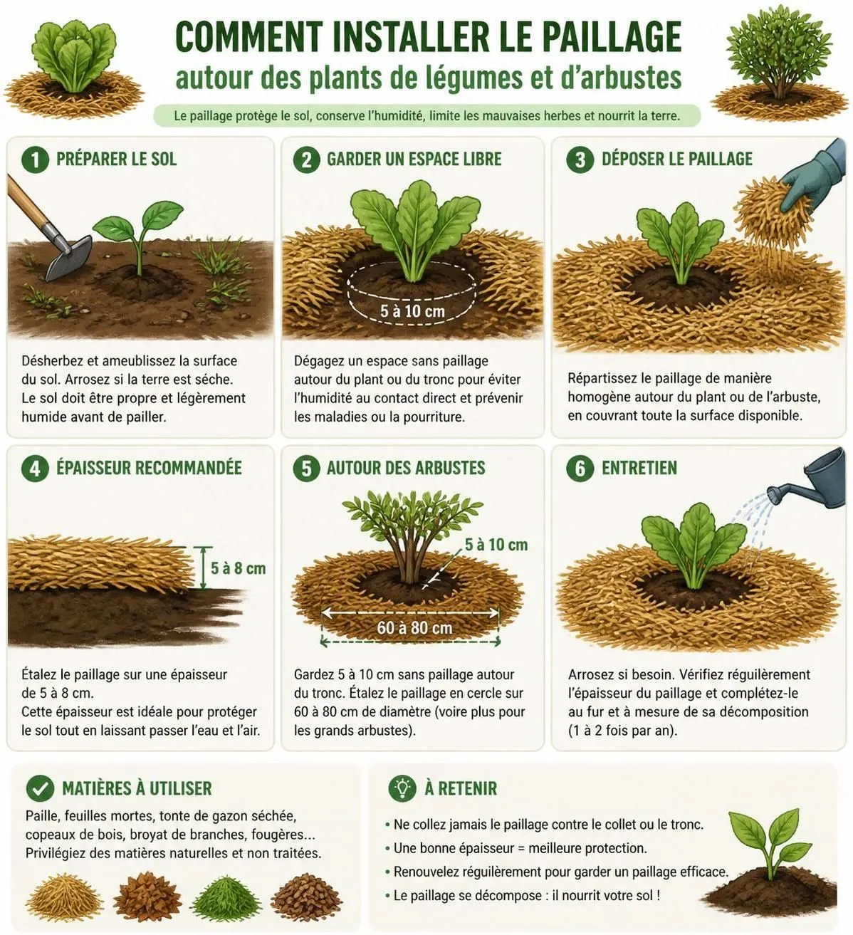 découvrez les différents types de paillage pour jardin, leurs avantages et nos conseils pour bien l'utiliser autour de vos plantes afin de favoriser leur croissance et protéger le sol.