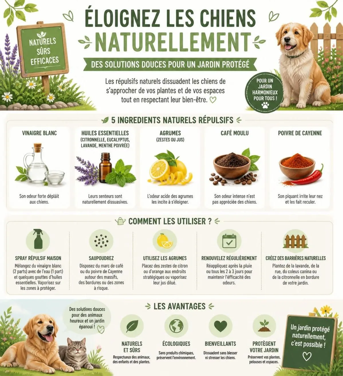 découvrez 8 répulsifs naturels efficaces pour prévenir la présence des chiens dans votre jardin sans recours aux produits chimiques.