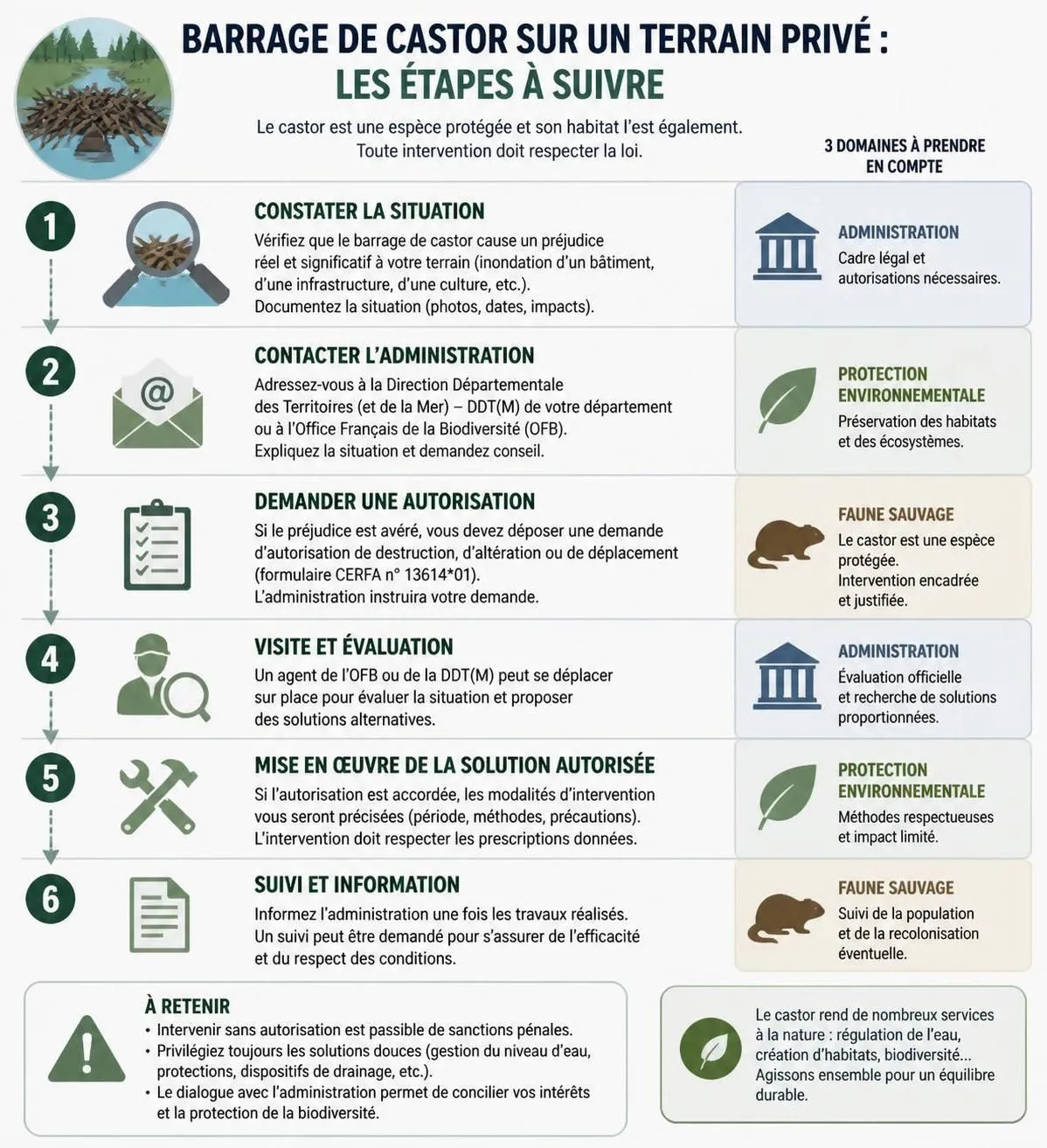 découvrez les dégâts causés par le castor dans votre jardin ou sur votre terrain, et apprenez les démarches légales pour protéger votre propriété tout en respectant la faune.