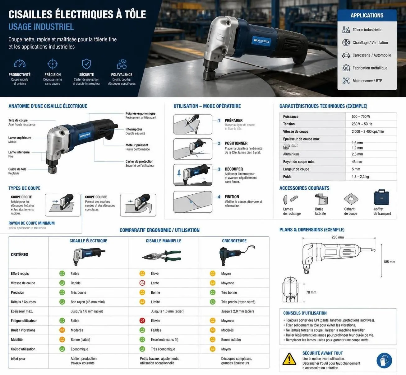 découvrez notre sélection des meilleures cisailles électriques à tôle pour une découpe précise et sans effort. idéales pour vos travaux métalliques, alliez performance et confort.