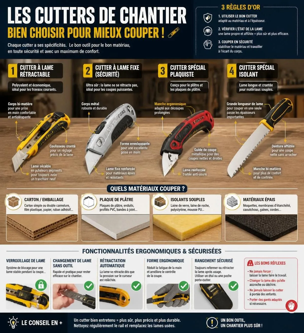 découvrez comment choisir le couteau universel de chantier idéal et explorez notre sélection des meilleurs cutters pour vos travaux professionnels et diy.