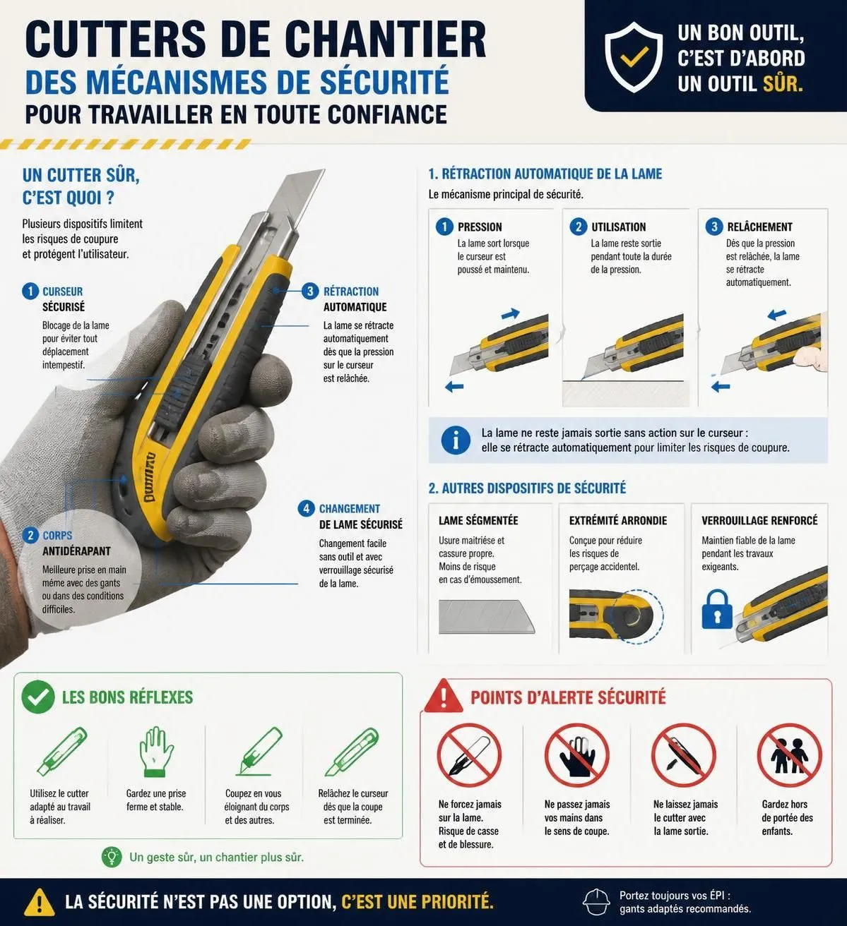 découvrez comment choisir le couteau universel de chantier idéal, nos conseils pour sélectionner le meilleur cutter et un comparatif des modèles les plus performants.