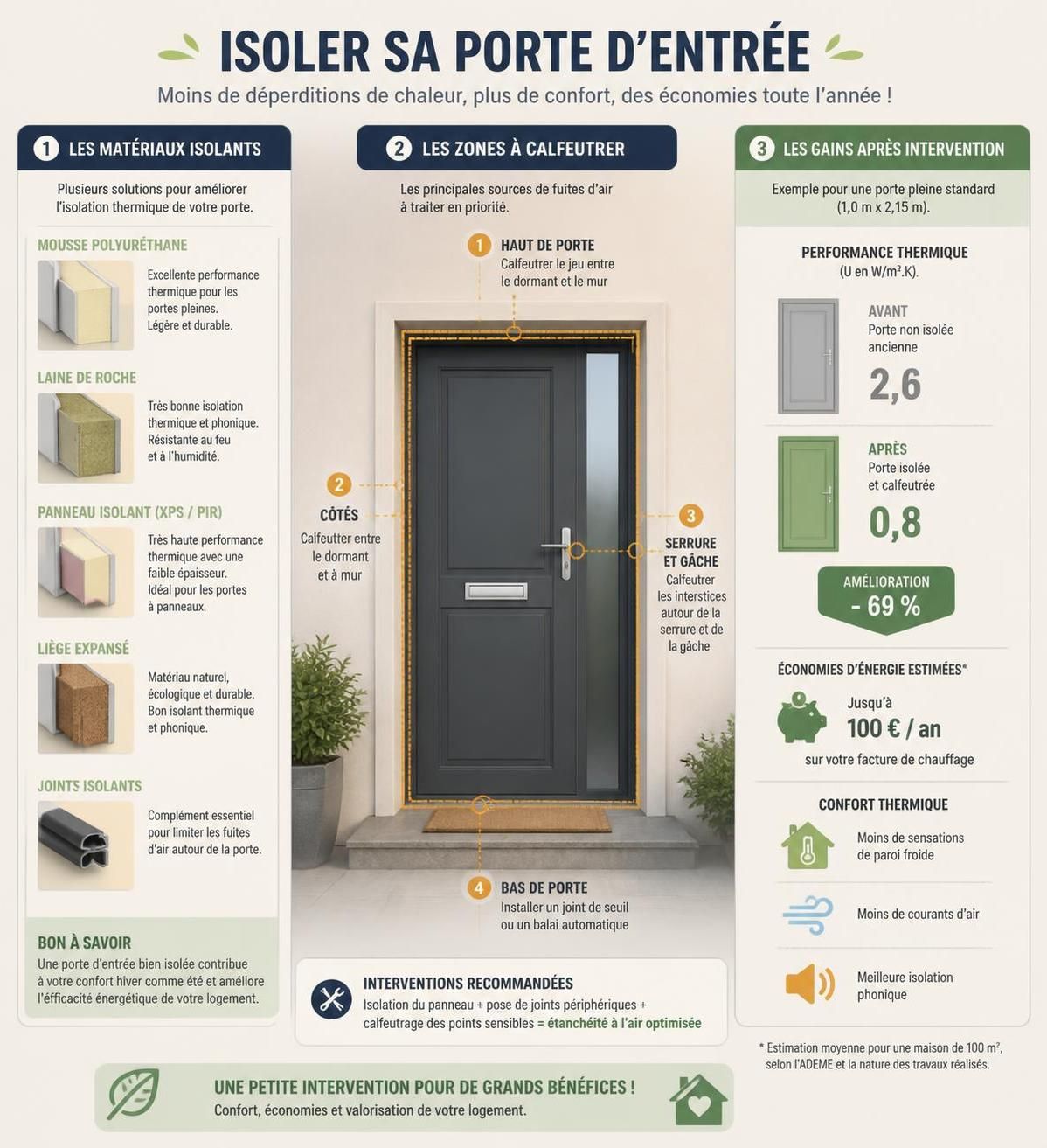 découvrez comment calfeutrer efficacement votre porte d'entrée avec les bons matériaux et techniques pour améliorer l'isolation thermique de votre maison et réaliser des économies d'énergie.