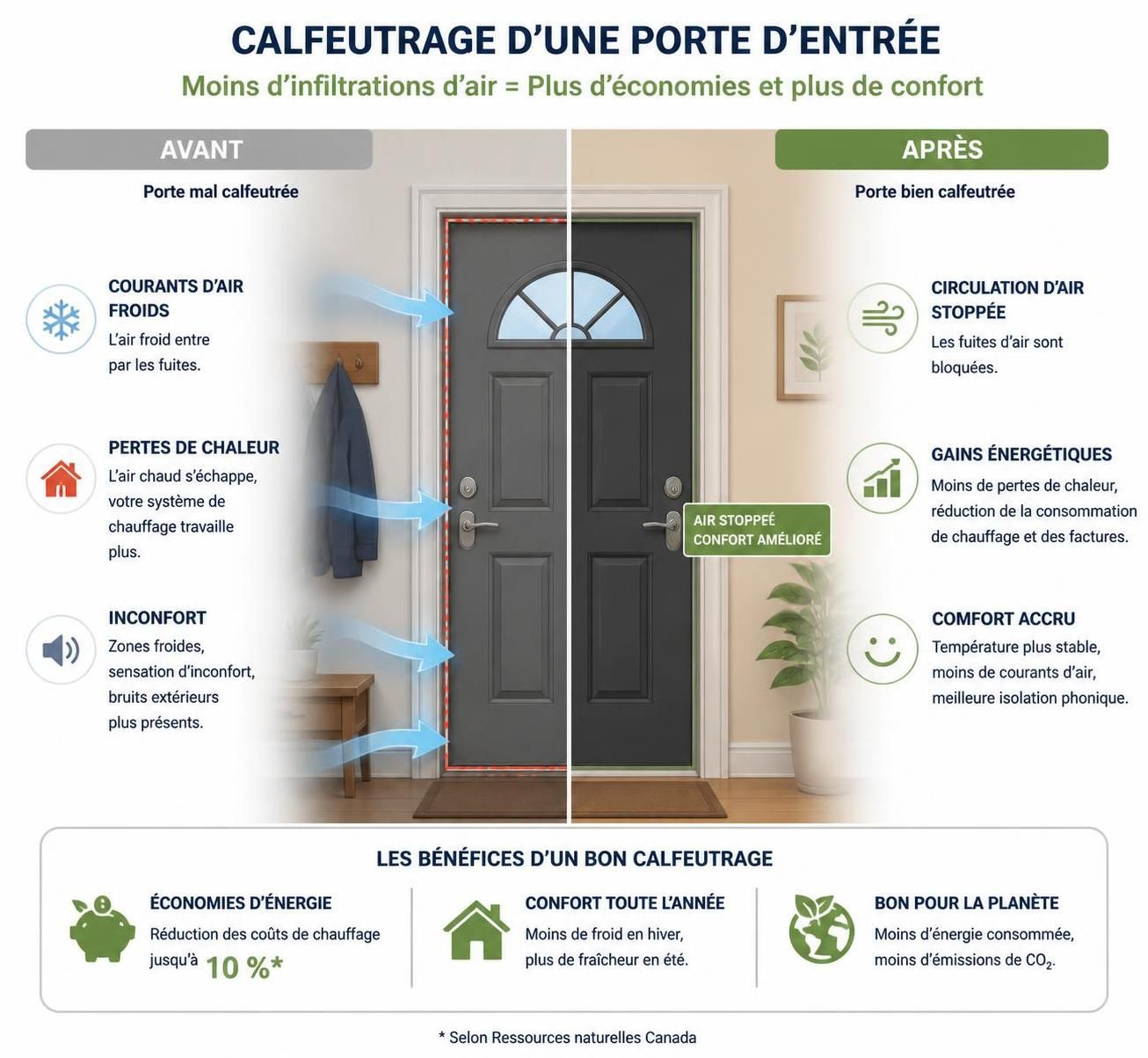 découvrez comment calfeutrer efficacement votre porte d'entrée avec les meilleurs matériaux et techniques pour améliorer l'isolation thermique de votre logement et réaliser des économies d'énergie.