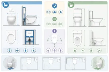 découvrez les dimensions standards des wc suspendus et posés, les normes à respecter, l'encombrement nécessaire ainsi que nos conseils pratiques pour une installation optimale.