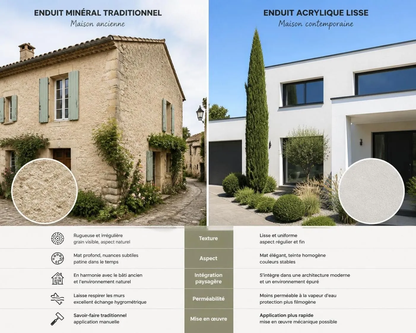 découvrez comment choisir entre enduit de façade acrylique ou minéral, lisse ou grain, pour sublimer et protéger votre maison selon son style et ses spécificités.