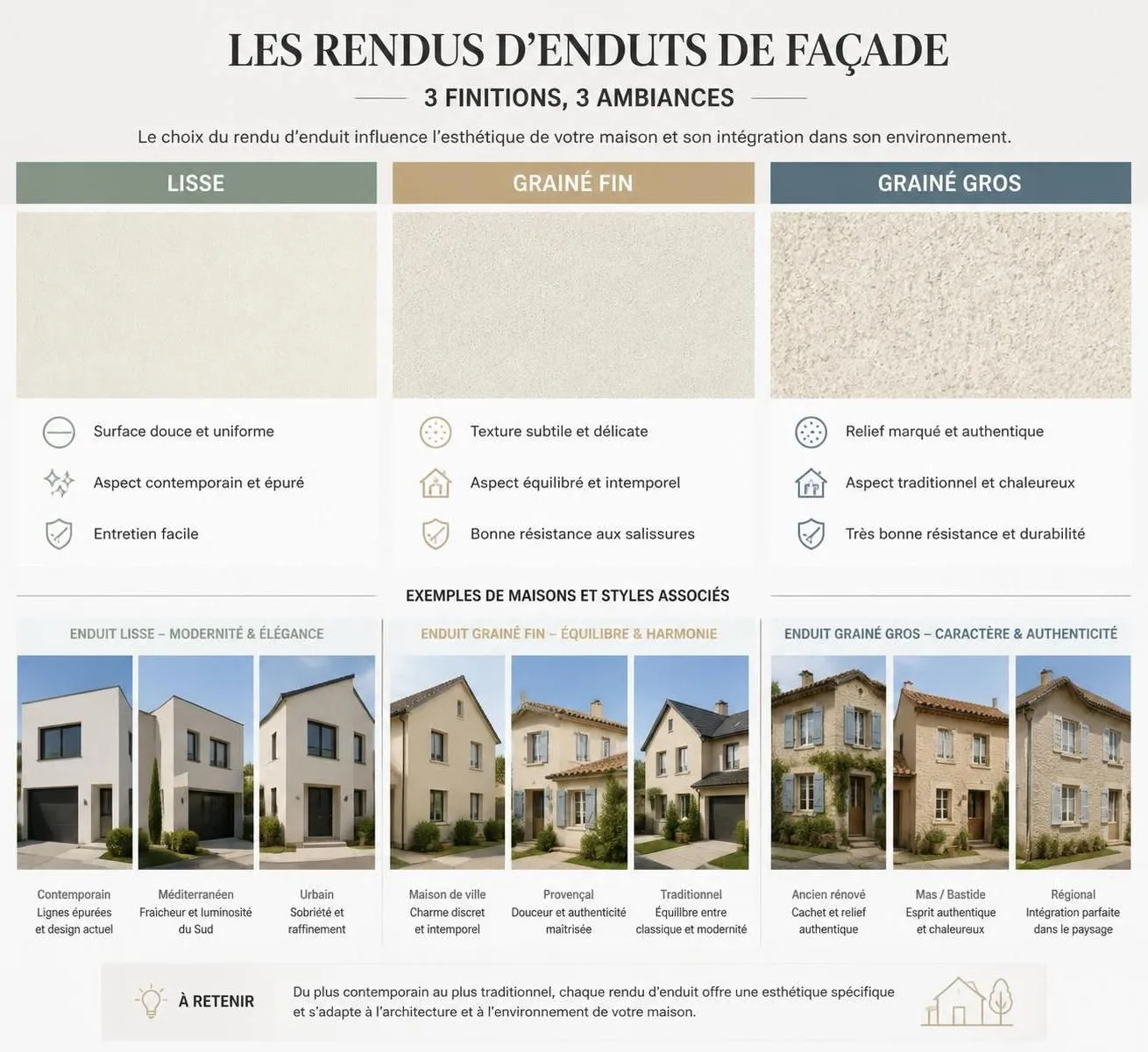 découvrez comment choisir le bon enduit de façade pour votre maison : acrylique ou minéral, lisse ou grain, trouvez la solution adaptée à votre style et à vos besoins.