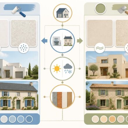 découvrez comment choisir l'enduit de façade idéal pour votre maison : acrylique ou minéral, lisse ou à grain, guide complet pour un choix adapté à votre style et à votre besoin.