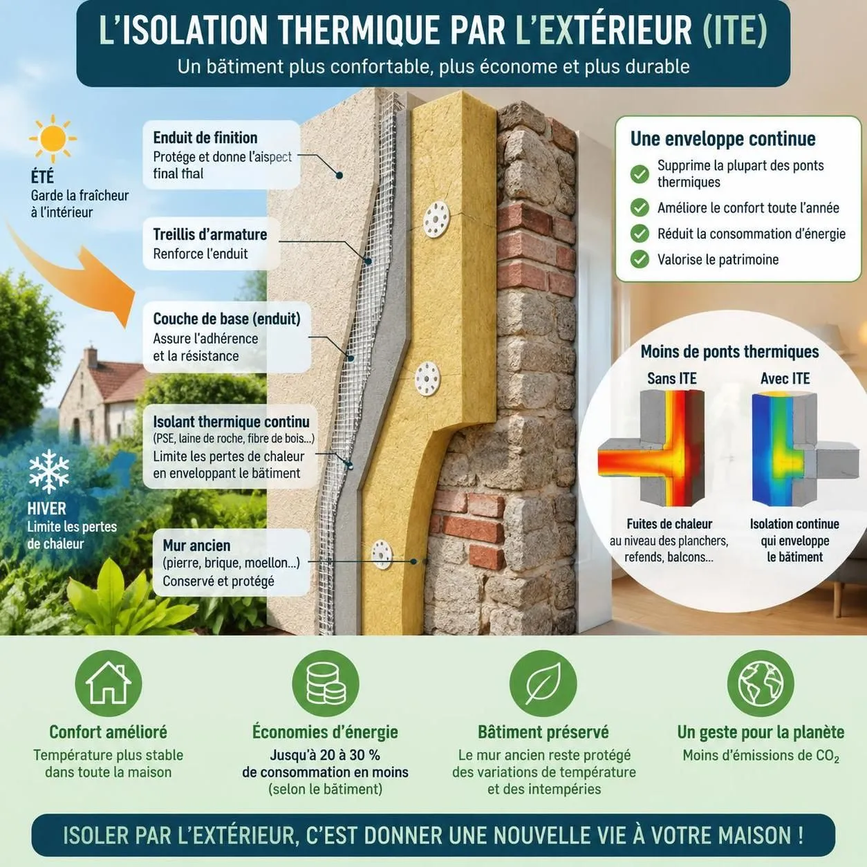 découvrez le principe de l’isolation thermique par l’extérieur (ite), son coût total en 2026 et les aides disponibles pour financer vos travaux.