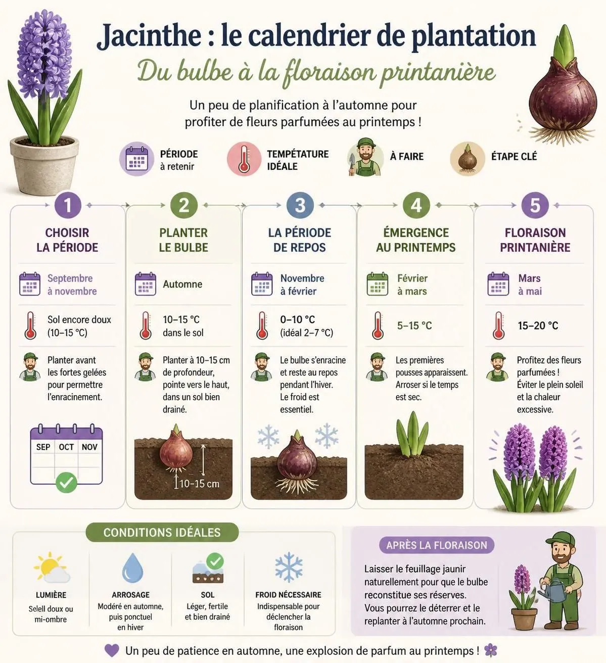 découvrez comment planter vos bulbes de jacinthe en automne pour profiter d'une floraison parfumée et éclatante au printemps. conseils pratiques et astuces jardinage.