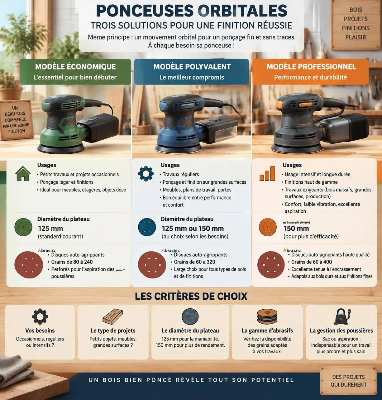 découvrez notre sélection 2026 des meilleures ponceuses orbitales pour le bois : modèles performants, conseils et critères pour une finition impeccable.