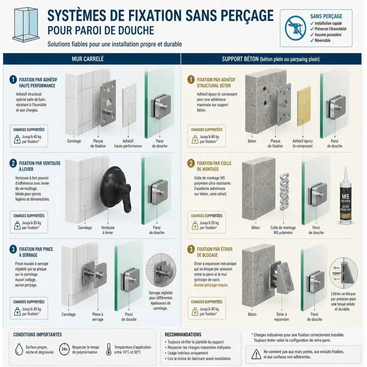 découvrez comment poser un pare-douche sans utiliser de silicone grùce à des solutions et fixations fiables qui assurent une installation durable et étanche.