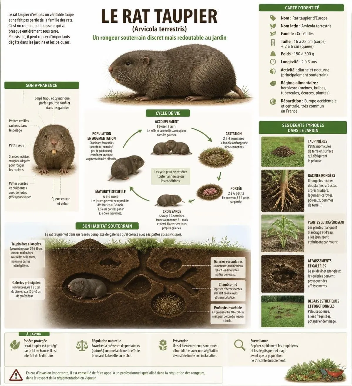 découvrez comment identifier les galeries du rat taupier sous votre pelouse et les méthodes efficaces pour s'en débarrasser durablement.