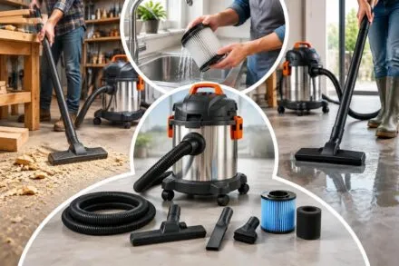 découvrez les usages d’un aspirateur eau et poussières pour le bricolage, nos conseils pour entretenir ses filtres et notre sélection de modèles.